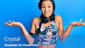  Presentation with beautiful hispanic woman - Presentation theme having beautiful-hispanic-woman-wearing-gym background and a teal colored foreground