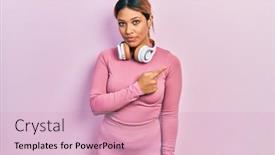  Presentation with beautiful hispanic woman - Presentation enhanced with beautiful-hispanic-woman-wearing-gym background and a lemonade colored foreground