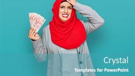  Presentation with arabian woman wearing hijab muslim - Beautiful slide set featuring beautiful-hispanic-woman-wearing-islamic backdrop and a teal colored foreground