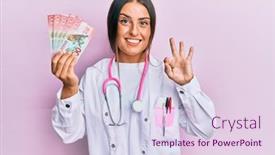  Presentation with medical sign - Beautiful presentation design featuring beautiful-hispanic-woman-wearing-medical backdrop and a lemonade colored foreground