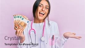  Presentation with medical protective wears - Amazing PPT layouts having beautiful-hispanic-woman-wearing-medical backdrop and a lemonade colored foreground