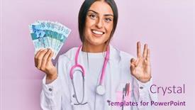  Presentation with medical sign - Amazing PPT theme having beautiful-hispanic-woman-wearing-medical backdrop and a lemonade colored foreground