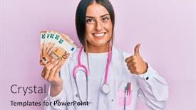  Presentation with medical sign - Beautiful presentation theme featuring beautiful-hispanic-woman-wearing-medical backdrop and a lemonade colored foreground