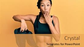  Presentation with beautiful hispanic woman - Amazing theme having beautiful-hispanic-woman-wearing-sportswear backdrop and a yellow colored foreground