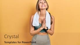  Presentation with beautiful hispanic woman - PPT layouts consisting of beautiful-hispanic-woman-wearing-sportswear background and a gold colored foreground