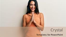  Presentation with beautiful hispanic woman - Beautiful slide deck featuring beautiful-hispanic-woman-wearing-summer backdrop and a coral colored foreground