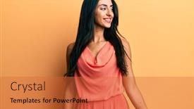  Presentation with beautiful hispanic woman - Slide set featuring beautiful-hispanic-woman-wearing-summer background and a red colored foreground