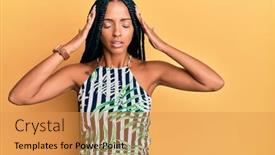  Presentation with beautiful hispanic woman - Presentation design enhanced with beautiful-hispanic-woman-wearing-summer background and a gold colored foreground