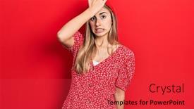  Presentation with beautiful hispanic woman - PPT layouts featuring beautiful-hispanic-woman-wearing-summer background and a red colored foreground