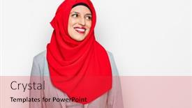  Presentation with islamic - Slide set consisting of beautiful-hispanic-woman-wearing-traditional background and a red colored foreground