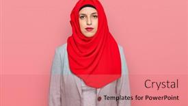  Presentation with islamic - Slide deck consisting of beautiful-hispanic-woman-wearing-traditional background and a coral colored foreground