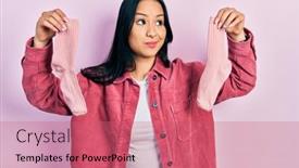  Presentation with beautiful hispanic woman - Presentation theme enhanced with beautiful-hispanic-woman-with-nose background and a coral colored foreground