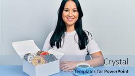  Presentation with beautiful hispanic woman - Presentation with beautiful-hispanic-woman-with-nose background and a light blue colored foreground