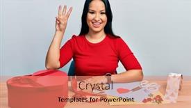  Presentation with beautiful hispanic woman - Presentation theme having beautiful-hispanic-woman-with-nose background and a coral colored foreground