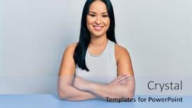  Presentation with beautiful hispanic woman - Slide set featuring beautiful-hispanic-woman-with-nose background and a light blue colored foreground