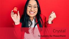  Presentation with beautiful hispanic woman - Slide deck consisting of beautiful-hispanic-woman-with-nose background and a red colored foreground