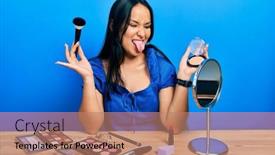  Presentation with beautiful hispanic woman - PPT theme with beautiful-hispanic-woman-with-nose background and a coral colored foreground