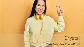  Presentation with beautiful hispanic woman - Slides enhanced with beautiful-hispanic-woman-with-nose background and a yellow colored foreground