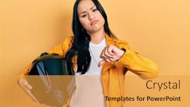  Presentation with beautiful hispanic woman - Slides having beautiful-hispanic-woman-with-nose background and a yellow colored foreground