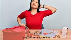  Presentation with beautiful hispanic woman - PPT layouts having beautiful-hispanic-woman-with-nose background and a coral colored foreground