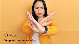  Presentation with beautiful hispanic woman - Presentation enhanced with beautiful-hispanic-woman-with-nose background and a gold colored foreground