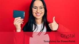  Presentation with beautiful hispanic woman - Slide set having beautiful-hispanic-woman-with-nose background and a  colored foreground