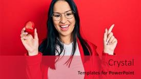  Presentation with beautiful hispanic woman - PPT theme enhanced with beautiful-hispanic-woman-with-nose background and a red colored foreground