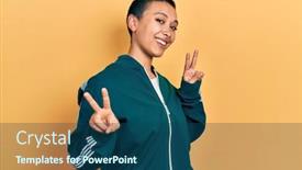  Presentation with beautiful hispanic woman - Amazing PPT theme having beautiful-hispanic-woman-with-short backdrop and a ocean colored foreground