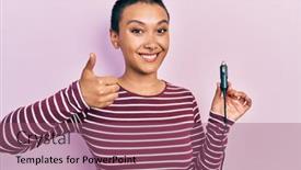  Presentation with beautiful hispanic woman - Slides featuring beautiful-hispanic-woman-with-short background and a violet colored foreground