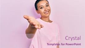  Presentation with beautiful hispanic woman - Presentation theme with beautiful-hispanic-woman-with-short background and a lemonade colored foreground