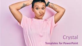  Presentation with beautiful hispanic woman - Slide deck consisting of beautiful-hispanic-woman-with-short background and a lemonade colored foreground