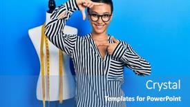  Presentation with beautiful hispanic woman - Slide set with beautiful-hispanic-woman-with-short background and a  colored foreground