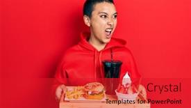  Presentation with beautiful hispanic woman - Presentation theme consisting of beautiful-hispanic-woman-with-short background and a red colored foreground