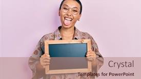  Presentation with beautiful hispanic woman - Slides enhanced with beautiful-hispanic-woman-with-short background and a coral colored foreground