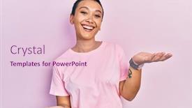  Presentation with beautiful hispanic woman - Slide deck enhanced with beautiful-hispanic-woman-with-short background and a  colored foreground