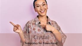  Presentation with real woman hair texture human - Presentation with beautiful-hispanic-woman-with-short background and a coral colored foreground