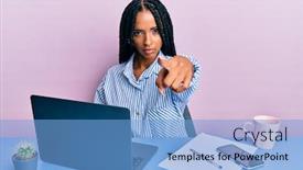  Presentation with beautiful hispanic woman - Beautiful theme featuring beautiful-hispanic-woman-working backdrop and a light blue colored foreground