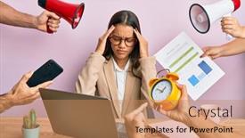  Presentation with beautiful hispanic woman - Slide deck enhanced with beautiful-hispanic-woman-working background and a coral colored foreground