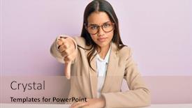  Presentation with bad - Audience pleasing presentation theme consisting of beautiful-hispanic-woman-working backdrop and a coral colored foreground