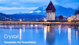  Presentation with city buildings - Theme having beautiful-historic-city-center background and a teal colored foreground