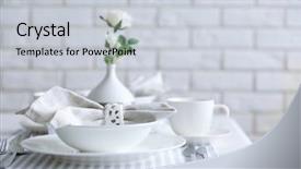  Presentation with table setting - Beautiful slide deck featuring beautiful holiday table setting backdrop and a lemonade colored foreground