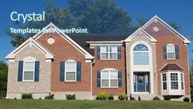  Presentation with real estate development - Presentation theme featuring beautiful home in new development great for real estate ad or websites background and a ocean colored foreground