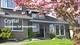 Presentation with cherry blossom - Theme enhanced with beautiful home with cherry blossom background and a gray colored foreground