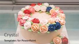  Presentation with unicorn - Slides enhanced with beautiful-homemade-cake background and a coral colored foreground