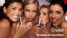  Presentation with party - Slides with beautiful hot girls having party background and a tawny brown colored foreground