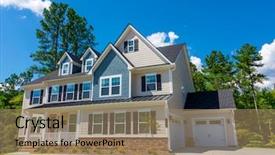  Presentation with colonial - PPT layouts featuring normal - beautiful house colonial american style background and a coral colored foreground