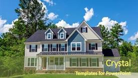  Presentation with colonial - PPT theme consisting of beautiful house colonial american style background and a tawny brown colored foreground