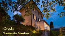  Presentation with romance - Slide deck enhanced with beautiful-house-in-the-middle background and a wine colored foreground