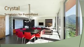  Presentation with living room - Colorful PPT theme enhanced with beautiful house modern style living backdrop and a lemonade colored foreground