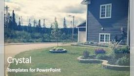  Presentation with corner - Beautiful presentation featuring beautiful house on corner lot with nice lawn and flowers - instagram effect backdrop and a gray colored foreground